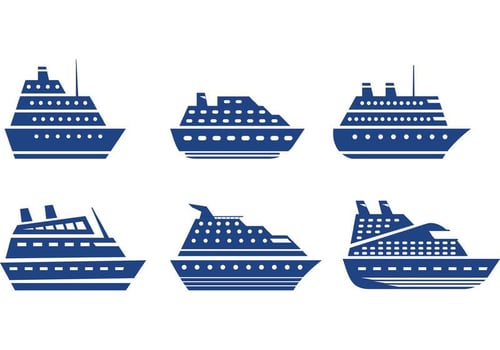 Cruise Liner Icon Vectors 