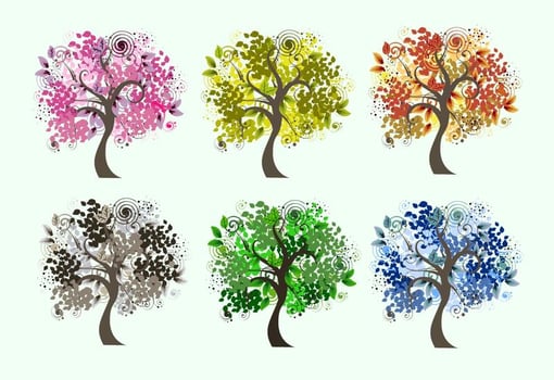 Decorative Seasonal Tree Vectors