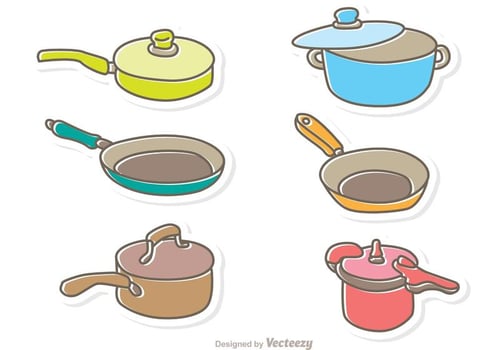 Cartoon Cooking Pan Vector Pack
