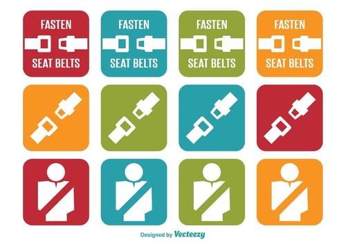 Seat Belt Icons vector