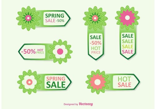 Spring Discount Tag Vectors
