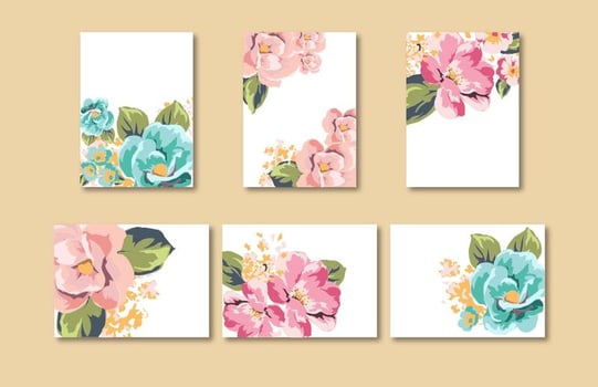 Flower Card Vector Templates