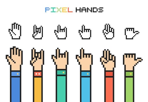 Free Vector Pixel Hands