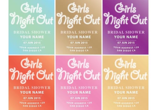 Girls Night Out Invitation Vectors 