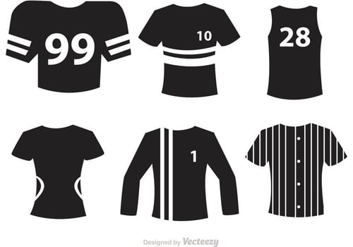 Sport Jersey Black Icons Vectors