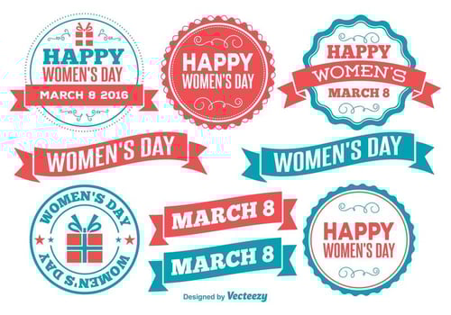 Womens Day Labels vector