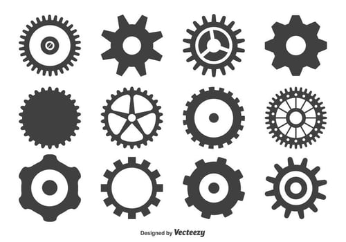Gear Wheels Shape Set vector