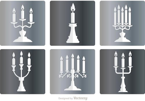 Silver Candlesticks Vector