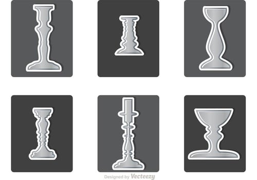 Various Silver Candlesticks Vector
