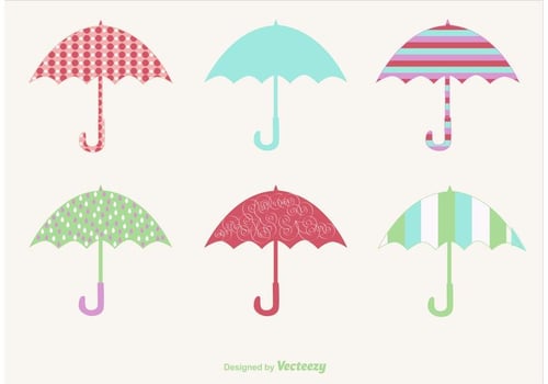 Rainy Vector Umbrellas