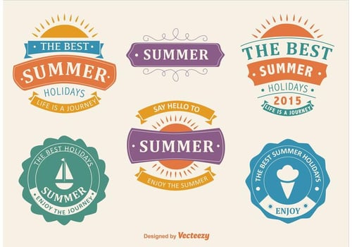 Welcome Summer Label Vectors