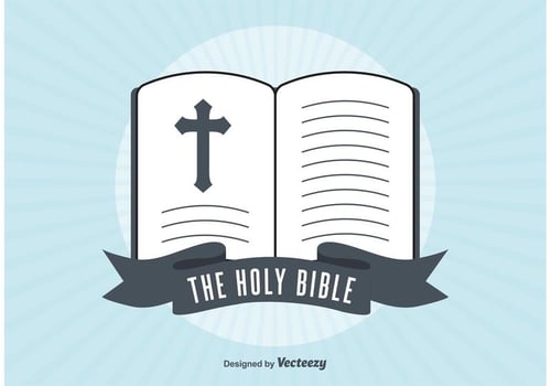 Retro Open Bible Illustration vector