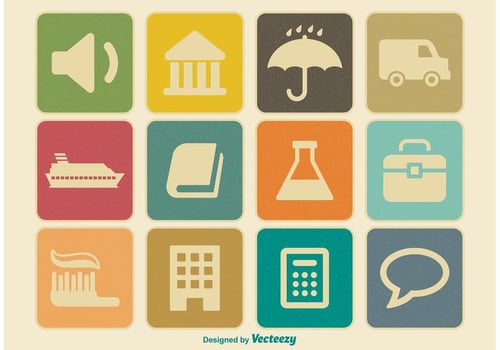 Miscellaneous Vintage Icon Set vector