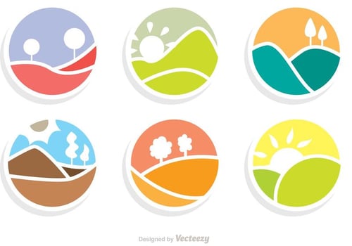 Rolling Hills Icons Vectors