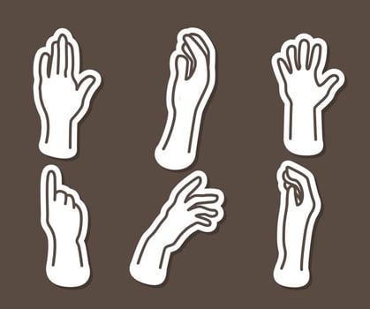 Hand Outline Icons Vectors