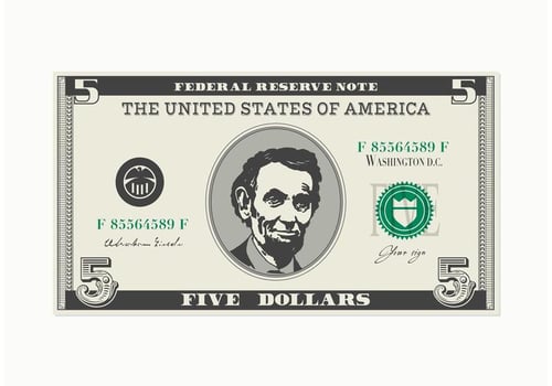 5 Dollar Bill Vector 