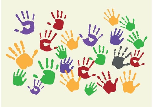 Painted Child Handprint Vectors 