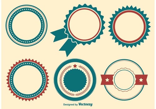 Patriotic Badge Shapes vector