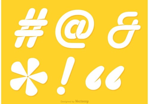 Hashtag Sosial Media White Symbol Vector