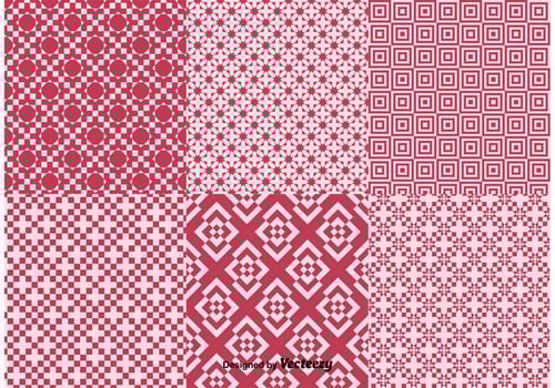 Geometric Red Background Patterns vector