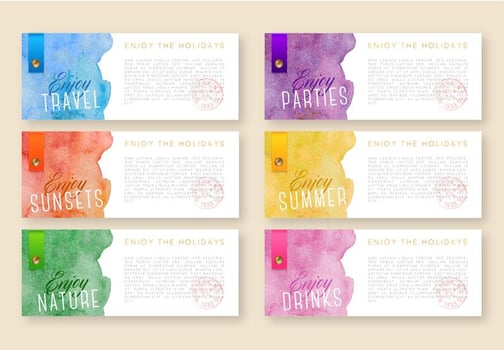 Watercolored Holiday Cards vector