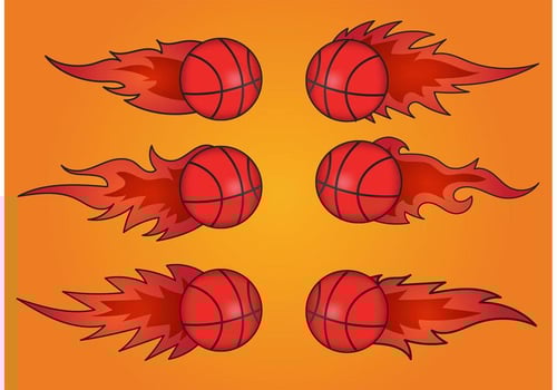 Basketball on Fire Vectors