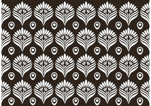 Black and White Peacock Pattern Vector