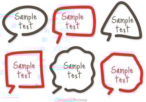 Text Box Template Simple Line Vectors