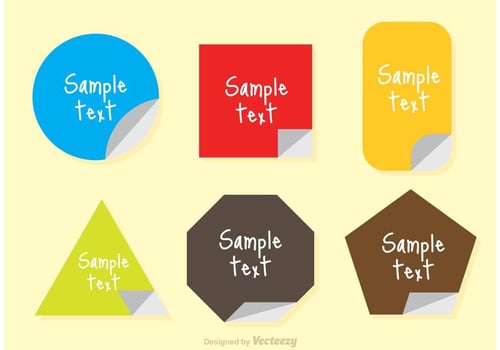 Sticker Text Box Vector
