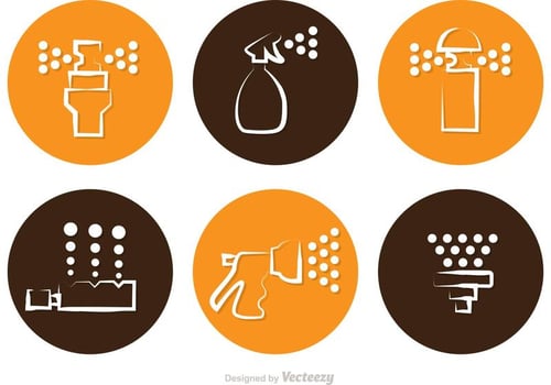Modern Lawn Sprinkler Icons Vectors