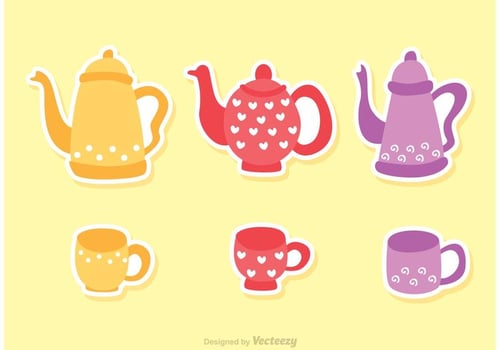 Tea Time Set Vectors