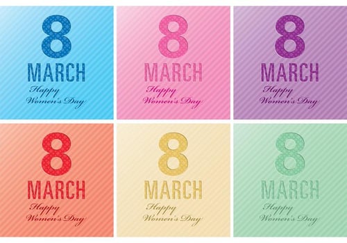 Women's Day Card Vectors