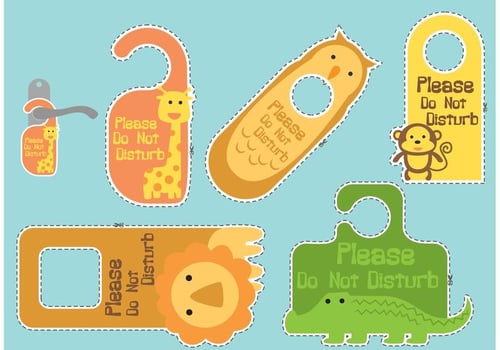 Shhh... Do Not Disturb Animal Sign Vectors 