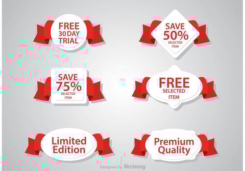 Promo Ribbon Badge Vectors