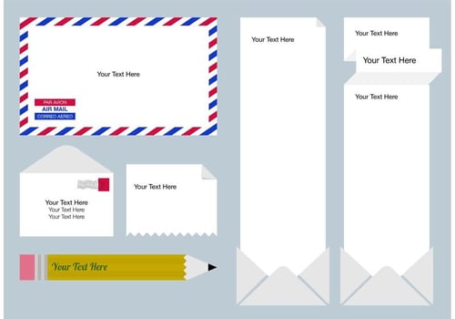 Postage Text Box Templates vector