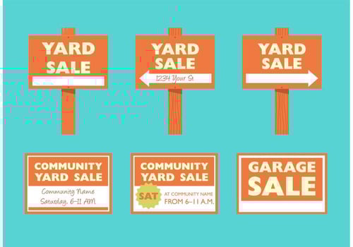 Yard Sale Signs vector
