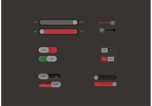 Toggle On Off Switch Set vector
