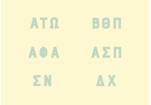 Popular Fraternity Greek Letters Set vector