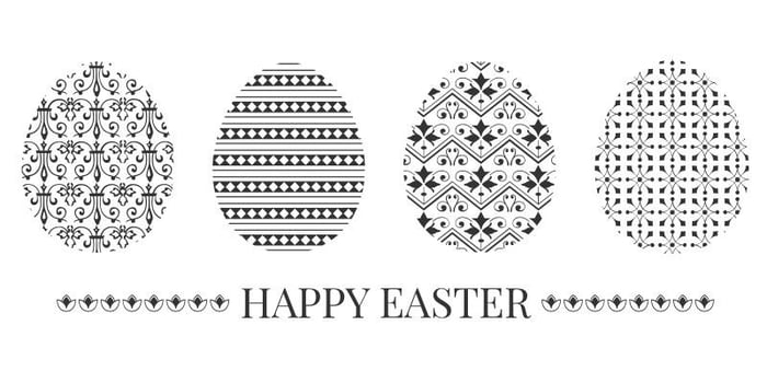 Free Black Decorative Ornamental Easter Eggs Vector