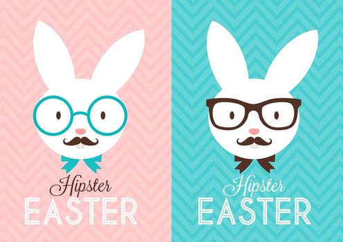 Hipster Easter Rabbit vector