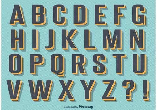 Retro Vintage Style Alphabet vector