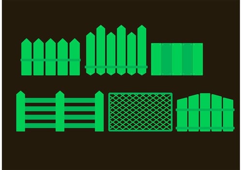 Green Picket Fence Vectors 