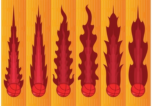 Basketball on Fire Vectors