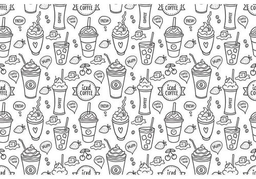 Free Iced Coffee Seamless Pattern Vector