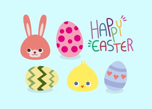 Happy Easter Vector Set