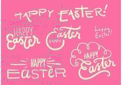 Happy Easter Vector Graphic Set