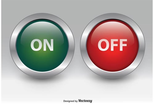 On and Off Chrome Buttons vector