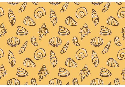 Yellow Pearl Shell Vector Pattern