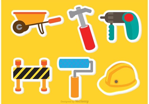 Architecture Tools Sticker Vectors
