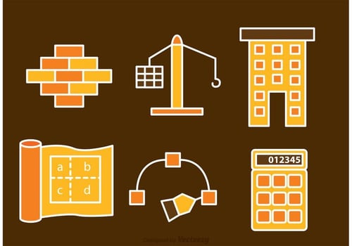 Architecture And Construction Icons Vectors